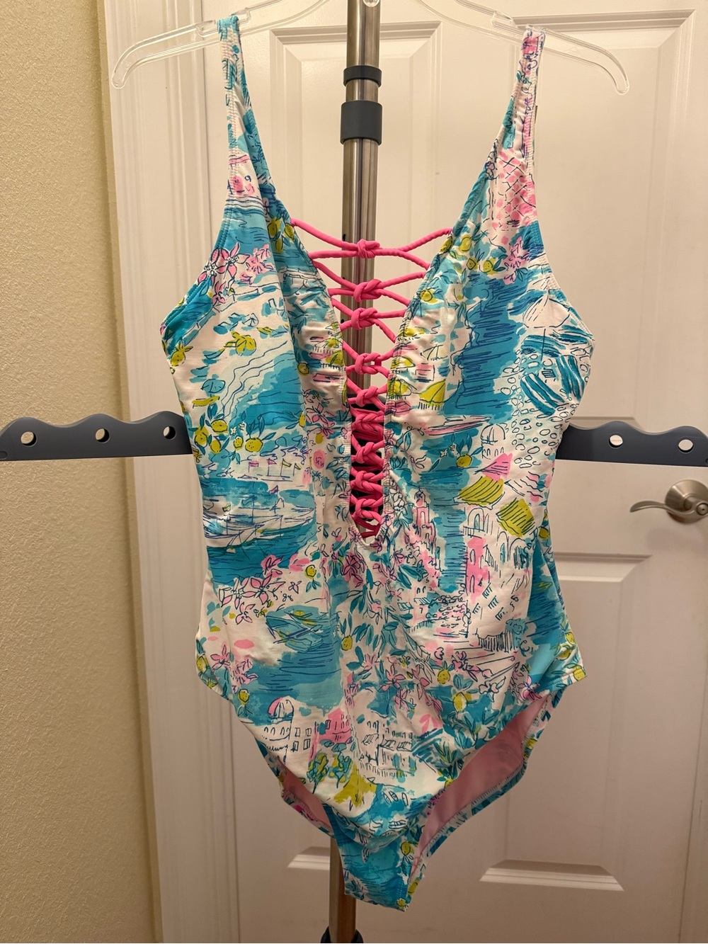 Lilly Pulitzer Isle Lattice One Piece Swimsuit Postcards From Positano 14